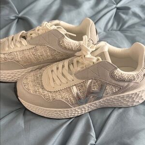 Women's White and Gray Sneakers